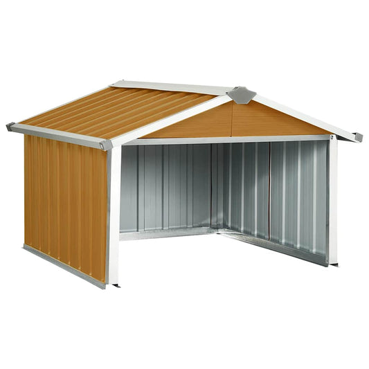 Garden Robot Lawnmower Shed 92x97x63 cm Galvanised Steel Brown