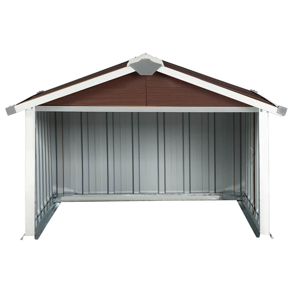 Garden Robot Lawnmower Shed 92x97x63 cm Galvanised Steel Brown