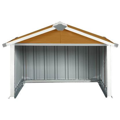 Garden Robot Lawnmower Shed 92x97x63 cm Galvanised Steel Brown