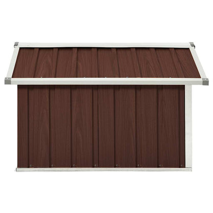 Garden Robot Lawnmower Shed 92x97x63 cm Galvanised Steel Brown