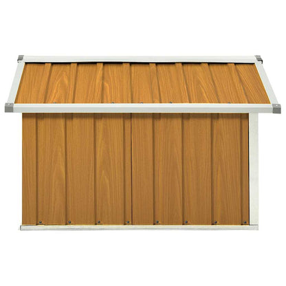 Garden Robot Lawnmower Shed 92x97x63 cm Galvanised Steel Brown