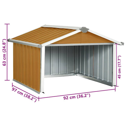 Garden Robot Lawnmower Shed 92x97x63 cm Galvanised Steel Brown