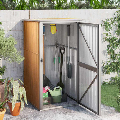 Garden Tool Shed Brown 88x89x161 cm Galvanised Steel