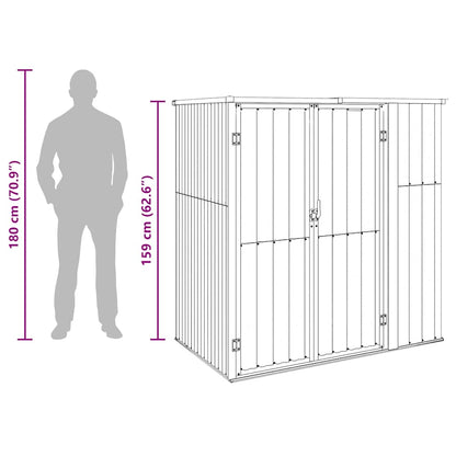 Garden Tool Shed Grey 161x89x161 cm Galvanised Steel