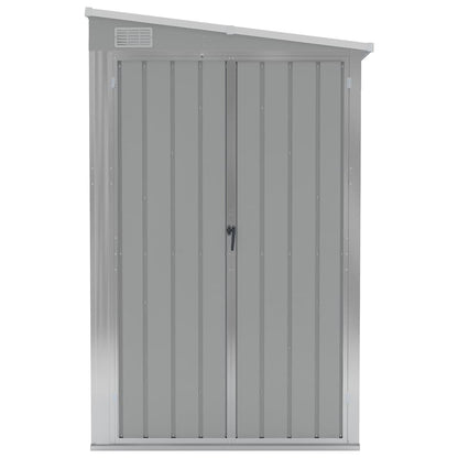 Wall-mounted Garden Shed Grey 118x100x178 cm Galvanised Steel