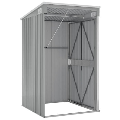 Wall-mounted Garden Shed Grey 118x100x178 cm Galvanised Steel