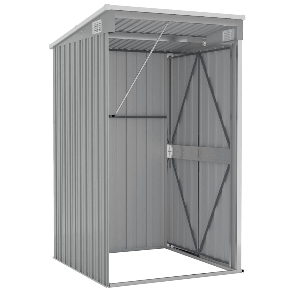 Wall-mounted Garden Shed Grey 118x100x178 cm Galvanised Steel
