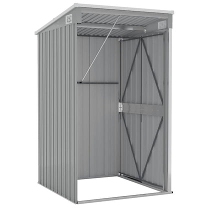 Wall-mounted Garden Shed Grey 118x100x178 cm Galvanised Steel