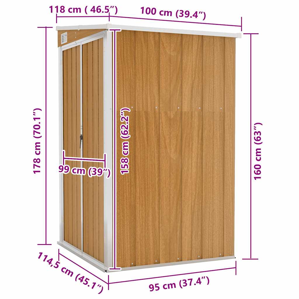Garden Shed | Brown | Galvanised steel, metal | Medium | Garden Shed