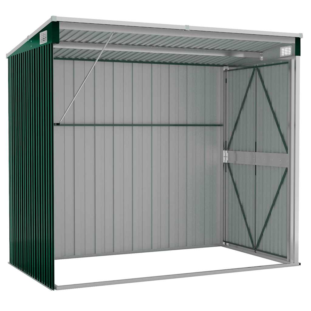 Wall-mounted Garden Shed Green 118x194x178 cm Galvanised Steel