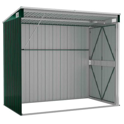Wall-mounted Garden Shed Green 118x194x178 cm Galvanised Steel