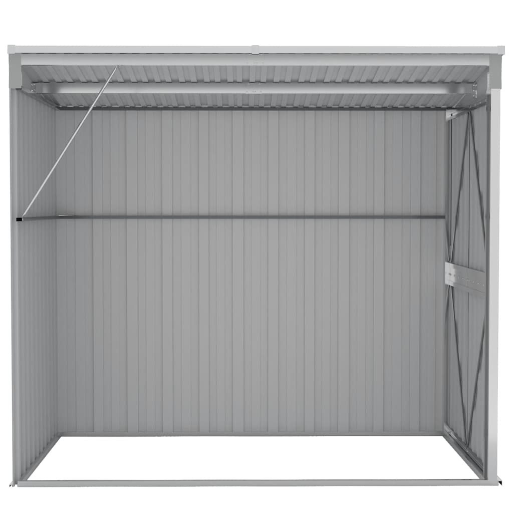 Wall-mounted Garden Shed Grey 118x194x178 cm Galvanised Steel