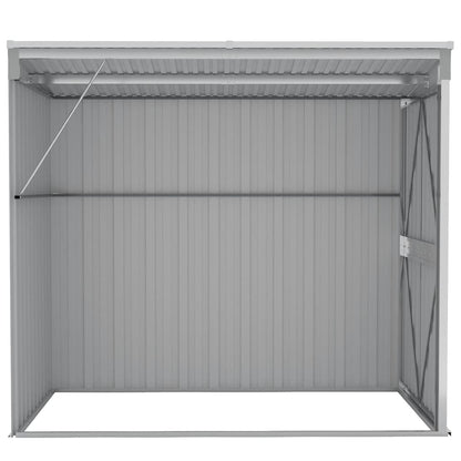 Wall-mounted Garden Shed Grey 118x194x178 cm Galvanised Steel