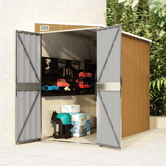 Garden Shed | Brown (wood-like finish) | Galvanised steel, metal | Medium