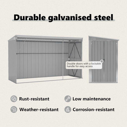Garden Shed | Grey | Galvanised Steel | Large | Garden Shed | Rectangular