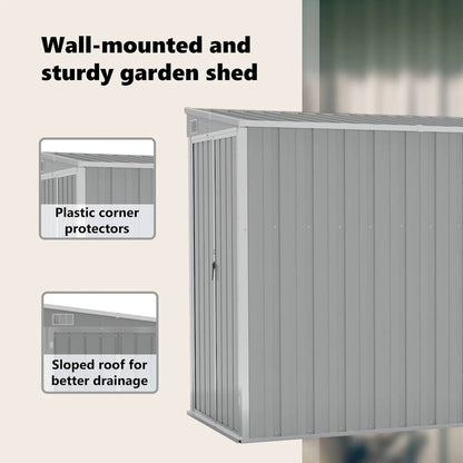 Garden Shed | Grey | Galvanised Steel | Large | Garden Shed | Rectangular