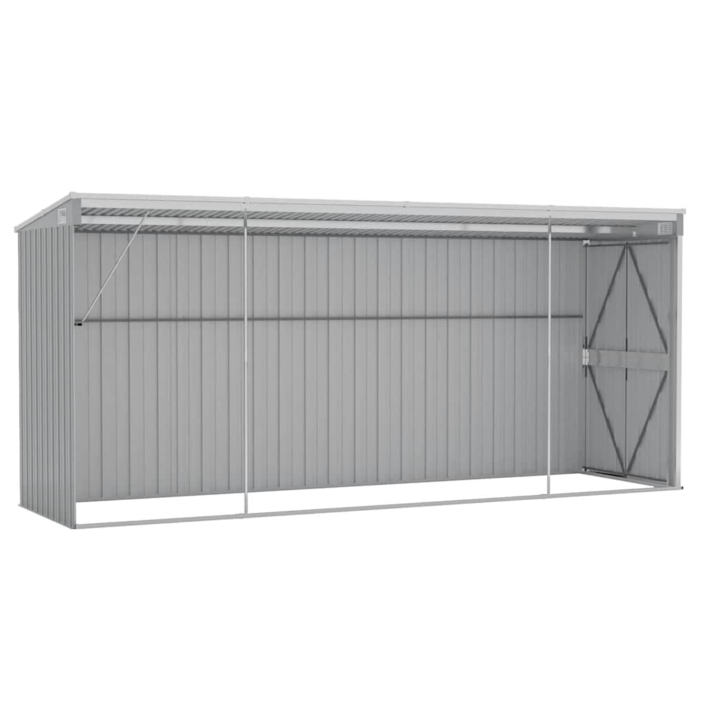 Wall-mounted Garden Shed Grey 118x382x178 cm Galvanised Steel