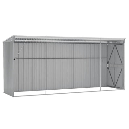Wall-mounted Garden Shed Grey 118x382x178 cm Galvanised Steel