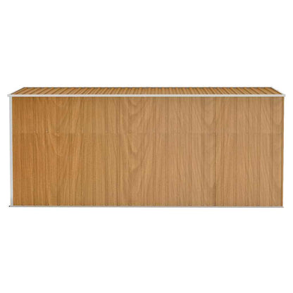 Wall-mounted Garden Shed Brown 118x382x178 cm Galvanised Steel