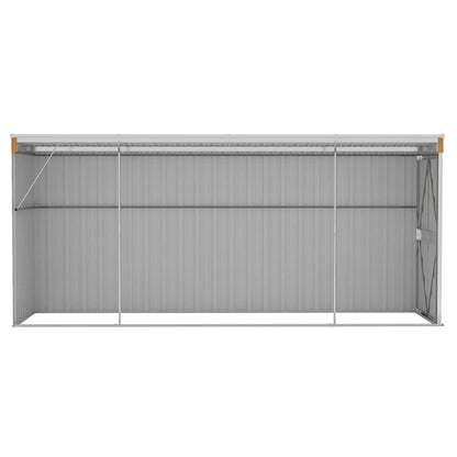 Wall-mounted Garden Shed Brown 118x382x178 cm Galvanised Steel