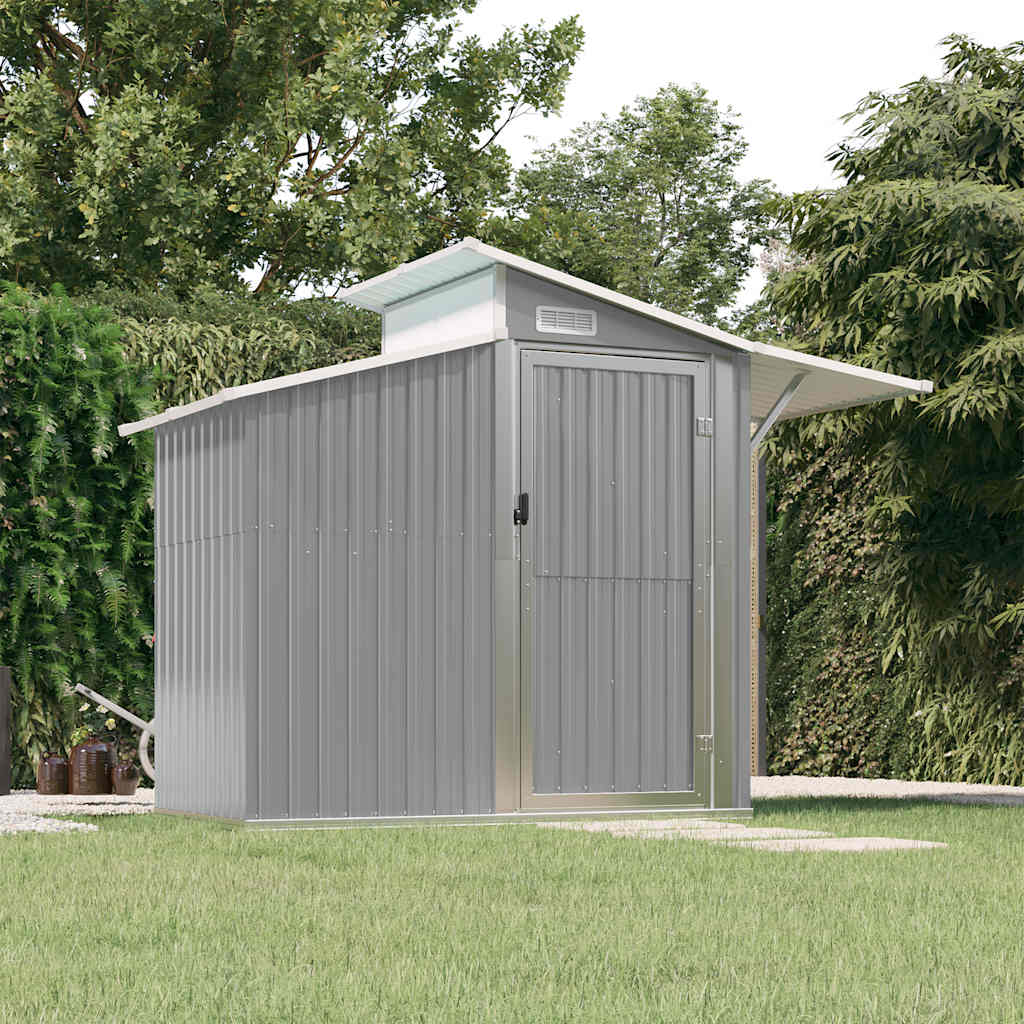 Garden Shed Grey 270x130x208.5 cm Galvanised Steel