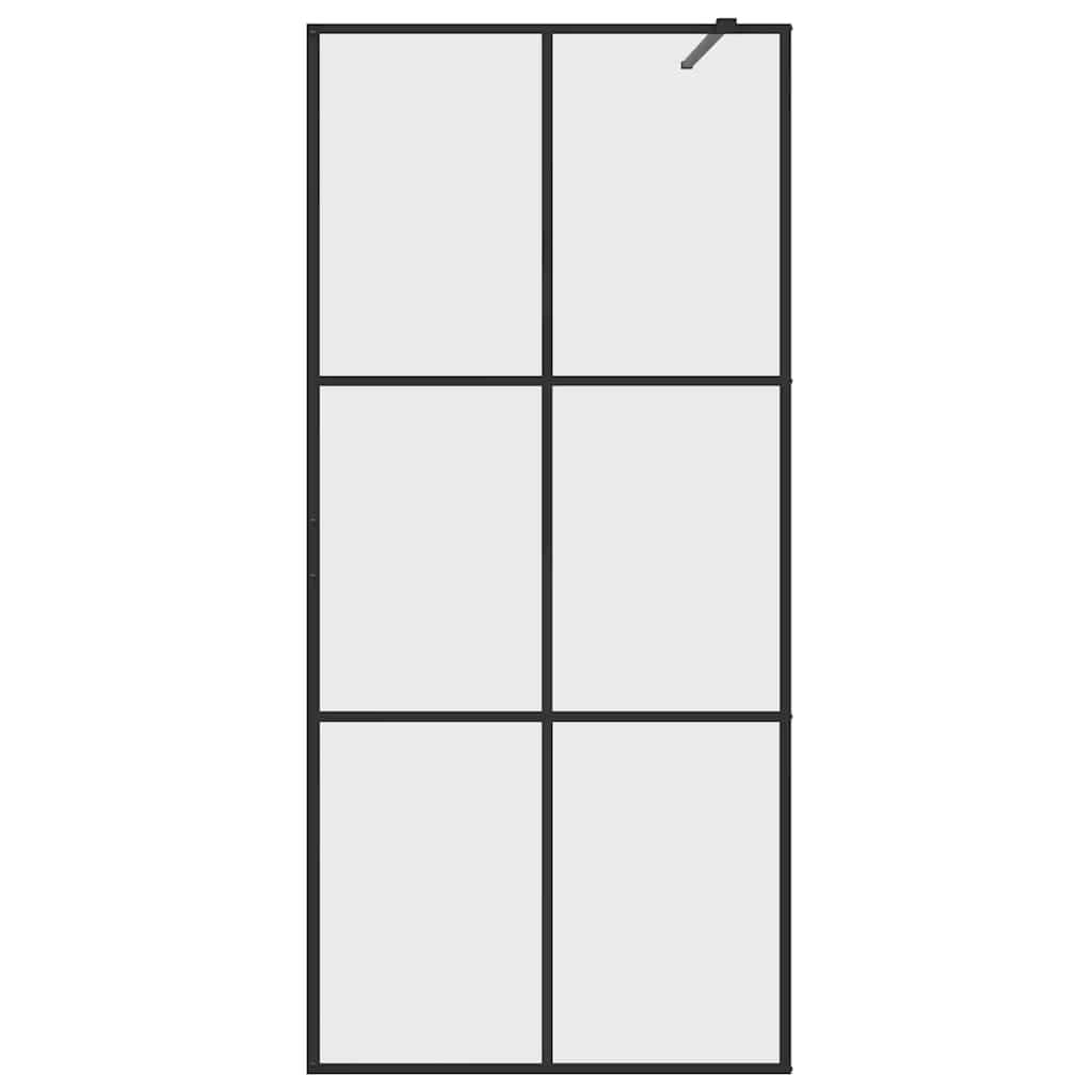Walk-in Shower Wall with Clear ESG Glass 90x195 cm Black