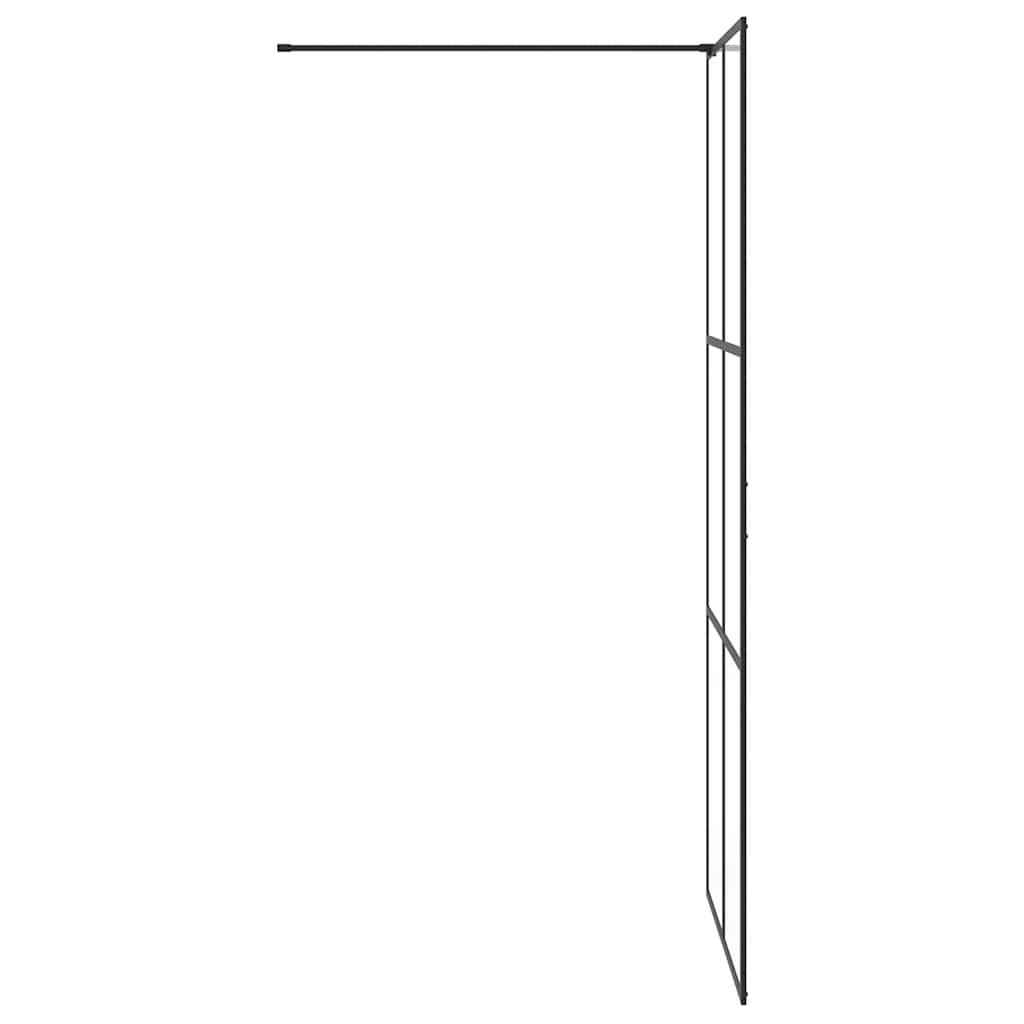 Walk-in Shower Wall with Clear ESG Glass 90x195 cm Black