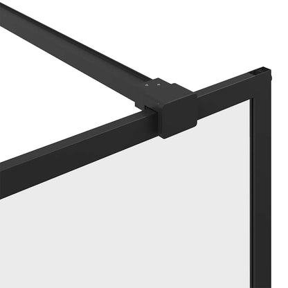 Walk-in Shower Wall with Clear ESG Glass 90x195 cm Black