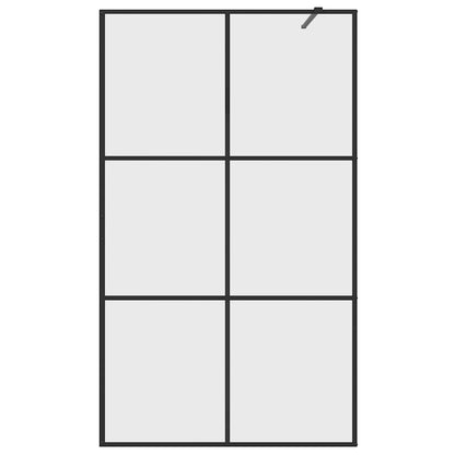 Walk-in Shower Wall with Clear ESG Glass 115x195 cm Black
