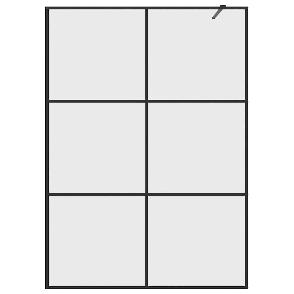 Walk-in Shower Wall with Clear ESG Glass 140x195 cm Black