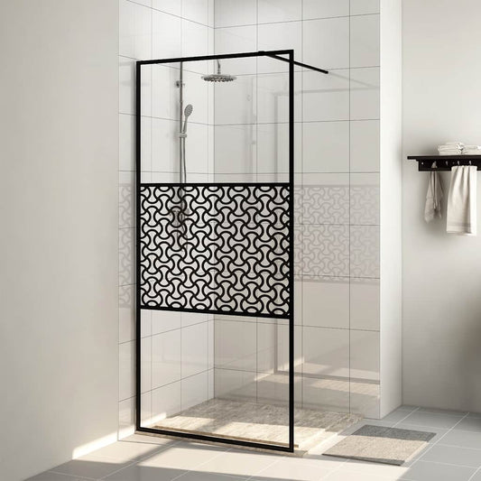 Walk-in Shower Wall with Clear ESG Glass 80x195 cm Black