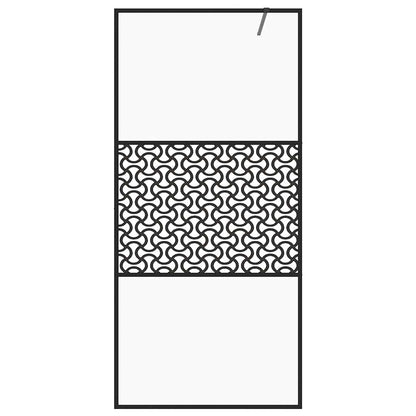 Walk-in Shower Wall with Clear ESG Glass 115x195 cm Black