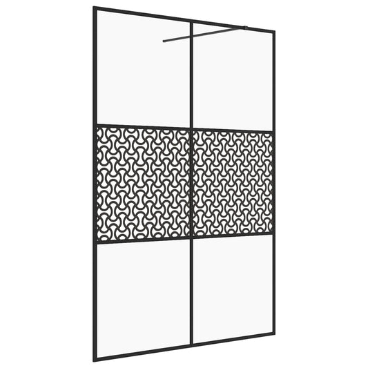 Walk-in Shower Wall with Clear ESG Glass 140x195 cm Black