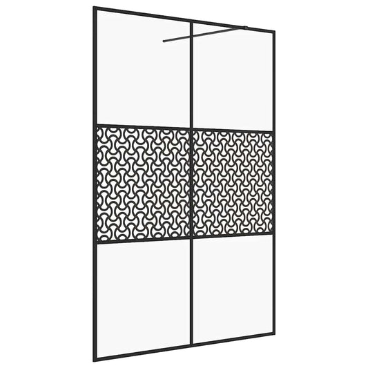 Walk-in Shower Wall with Clear ESG Glass 140x195 cm Black