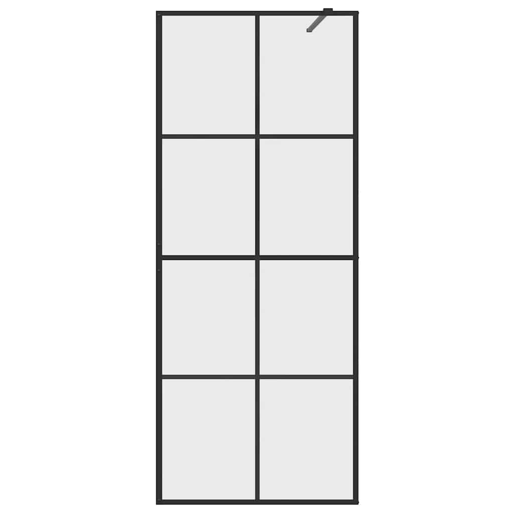 Walk-in Shower Wall with Clear ESG Glass 80x195 cm Black