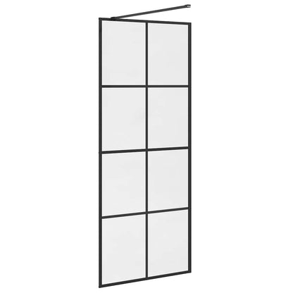Walk-in Shower Wall with Clear ESG Glass 80x195 cm Black