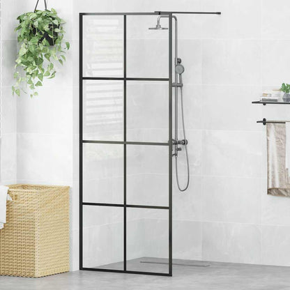 Walk-in Shower Wall with Clear ESG Glass 80x195 cm Black