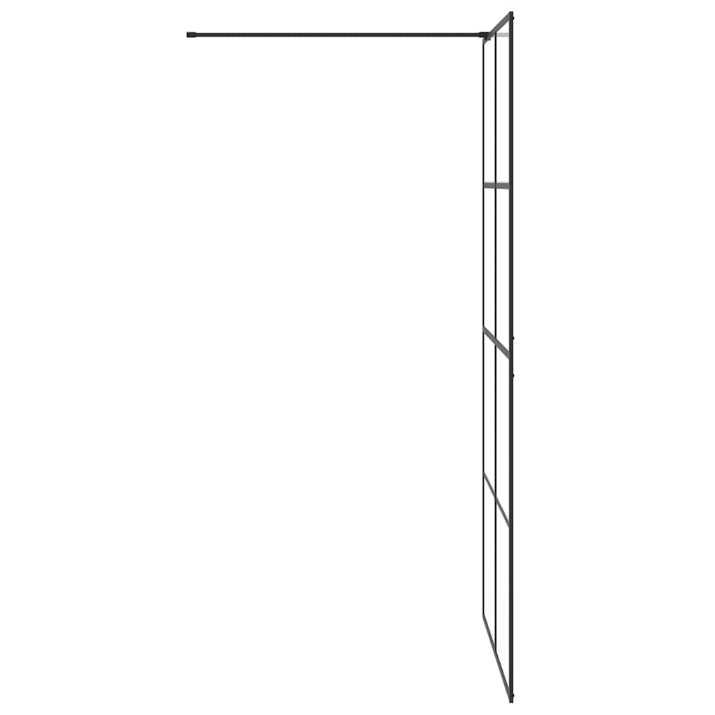 Walk-in Shower Wall with Clear ESG Glass 100x195 cm Black