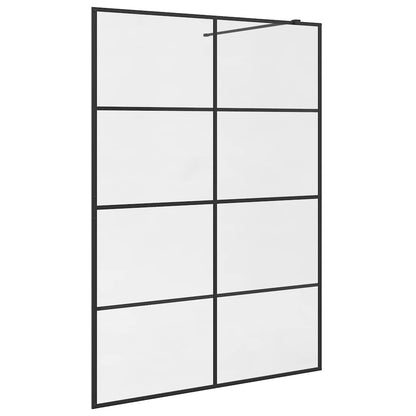 Walk-in Shower Wall with Clear ESG Glass 140x195 cm Black