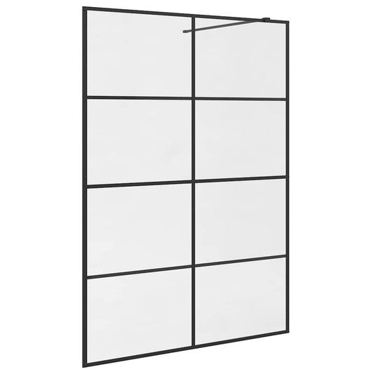 Walk-in Shower Wall with Clear ESG Glass 140x195 cm Black