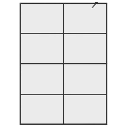 Walk-in Shower Wall with Clear ESG Glass 140x195 cm Black