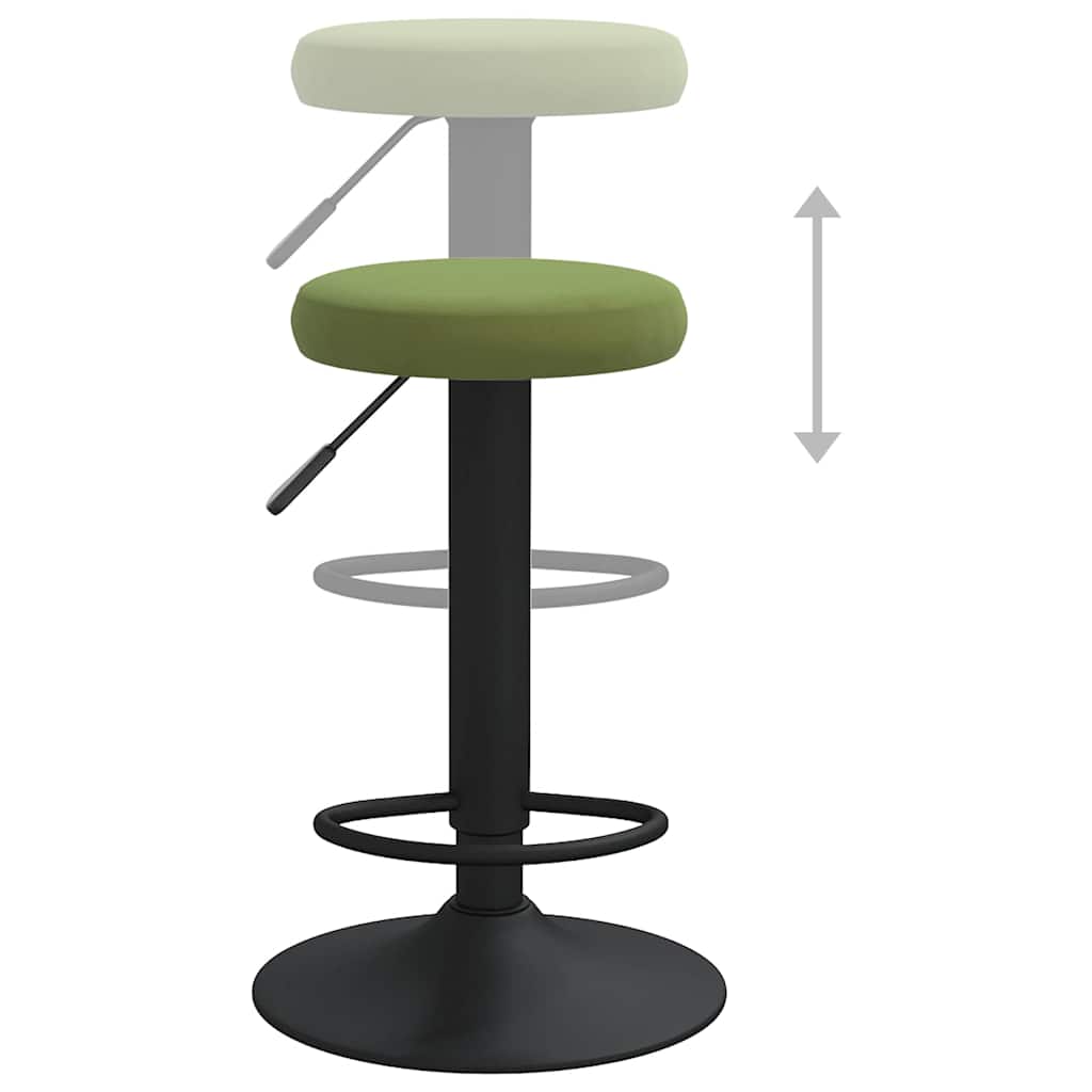 Bar Stools 2 pcs Light Green Velvet