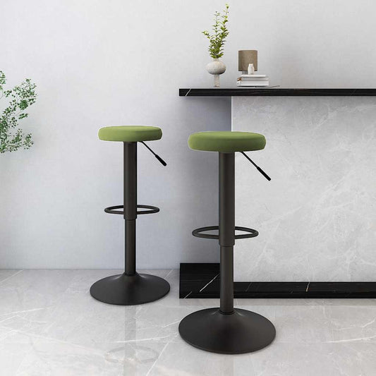 Bar Stools 2 pcs Light Green Velvet