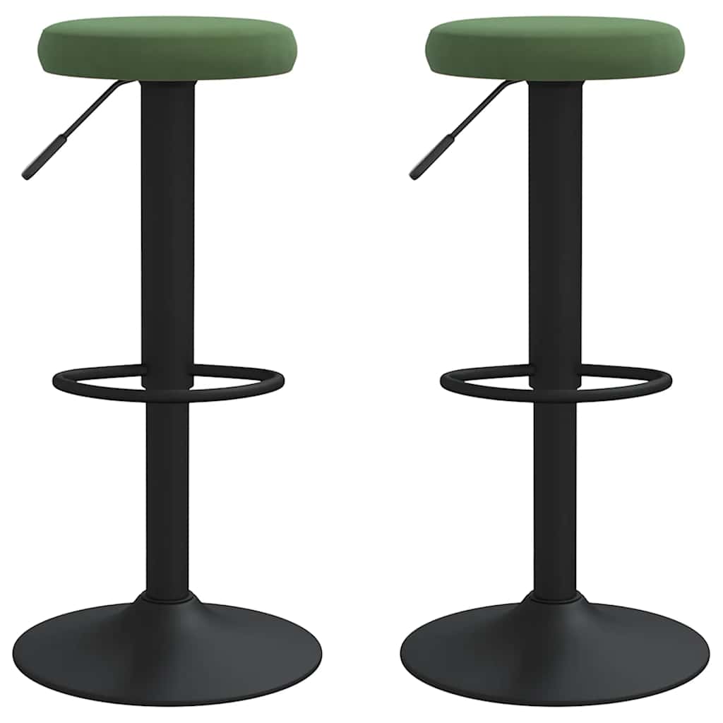 Bar Stools 2 pcs Dark Green Velvet