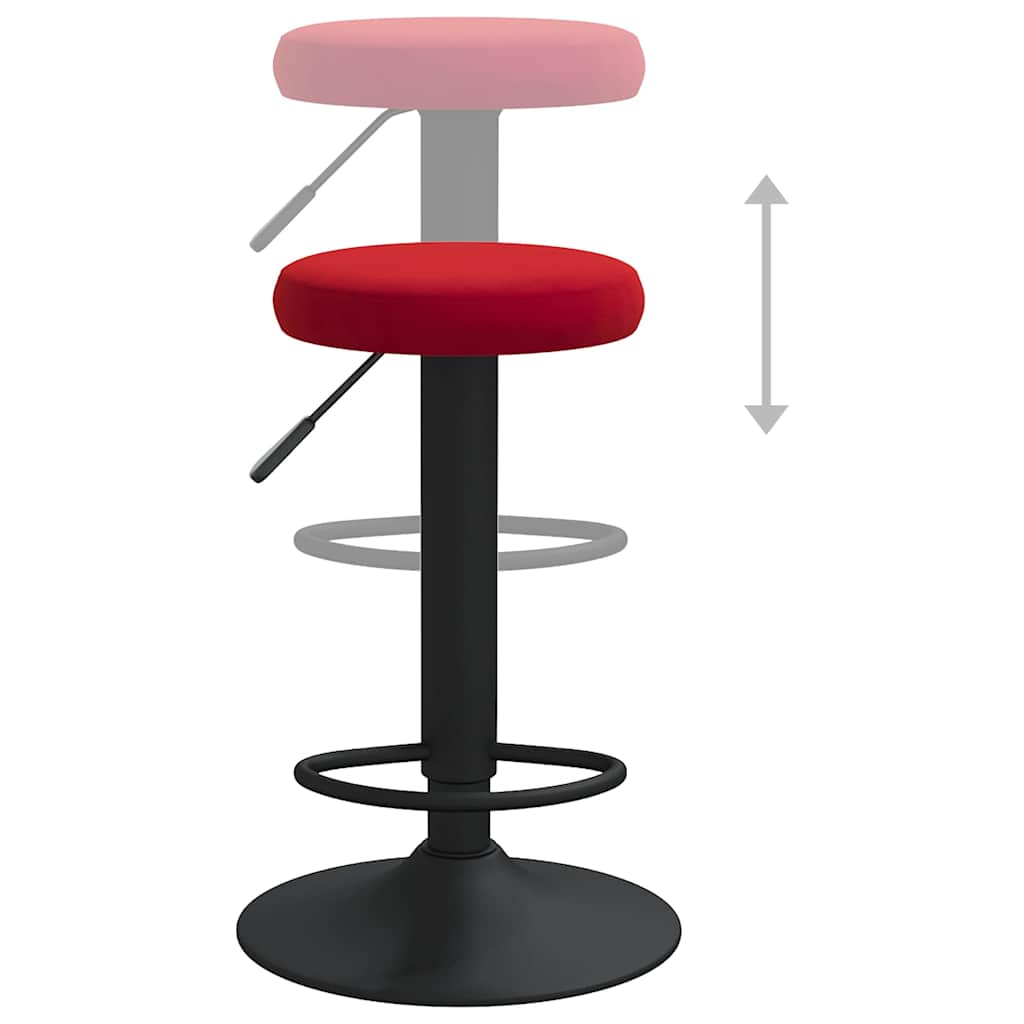 Bar Stools 2 pcs Wine Red Velvet