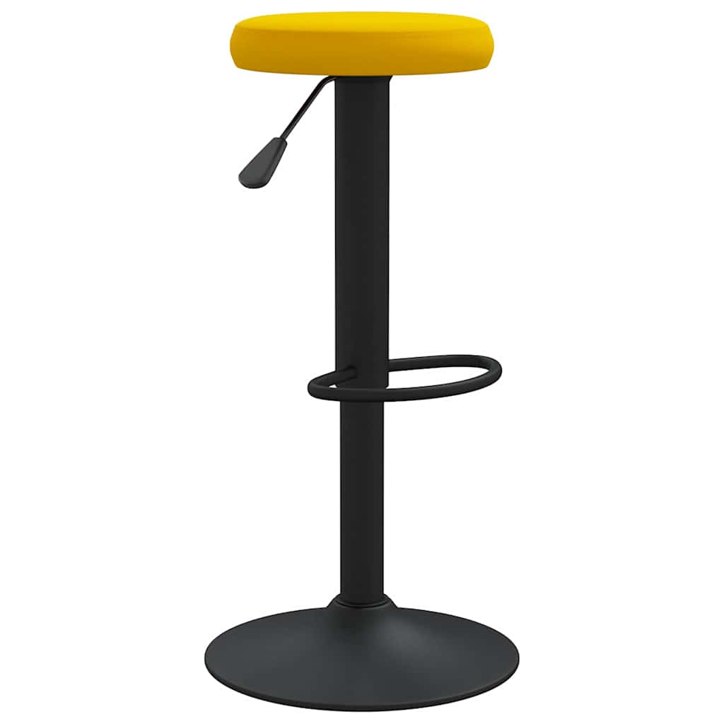 Bar Stools 2 pcs Mustard Yellow Velvet