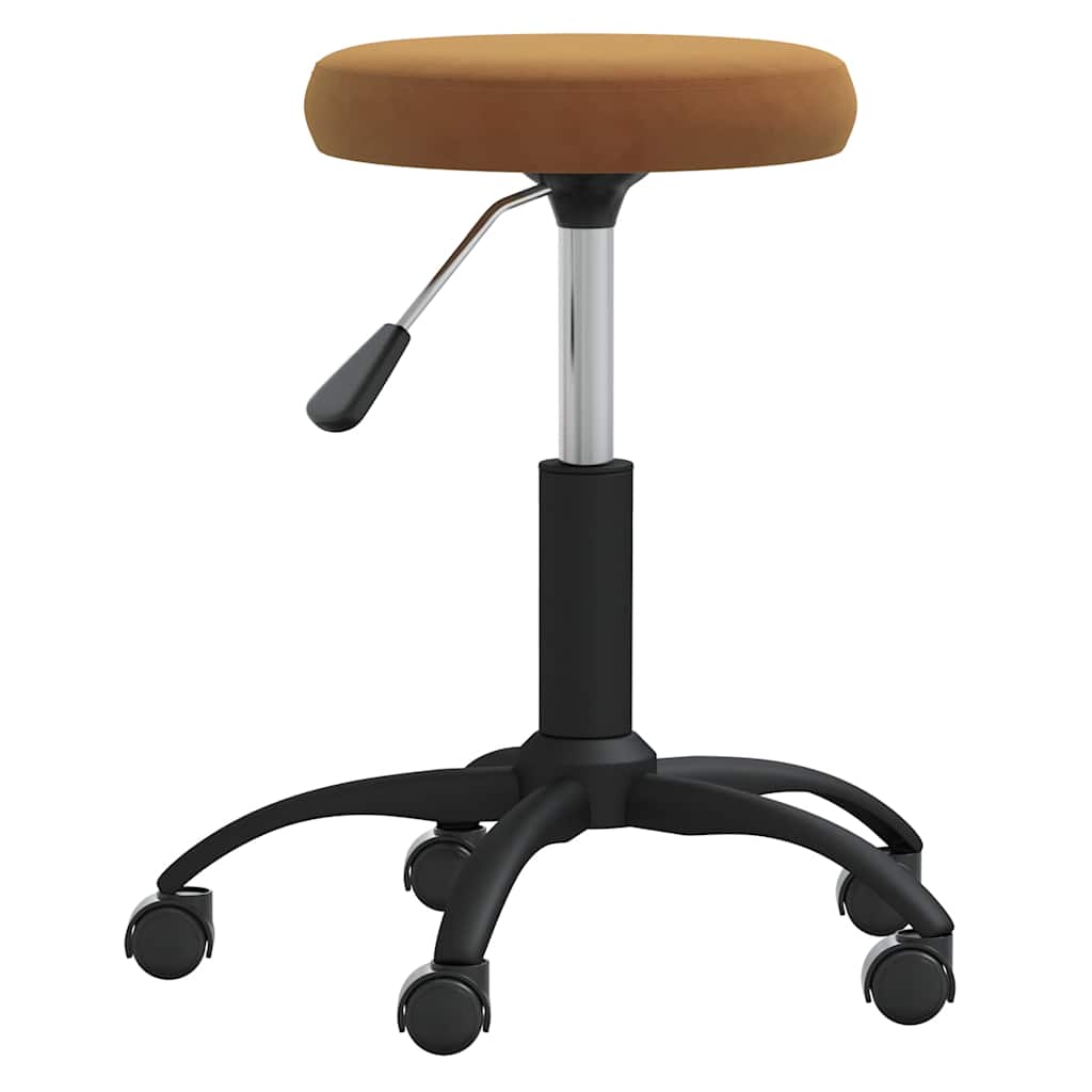 Office Swivel Chair Brown Velvet