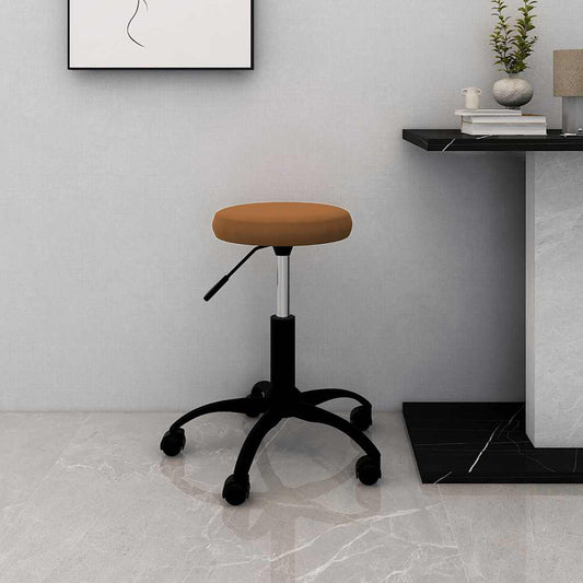 Office Swivel Chair Brown Velvet