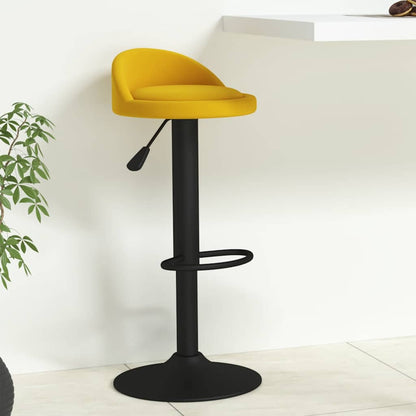 Bar Stool Yellow Velvet