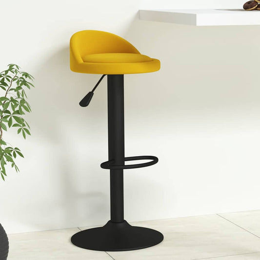 Bar Stool Yellow Velvet